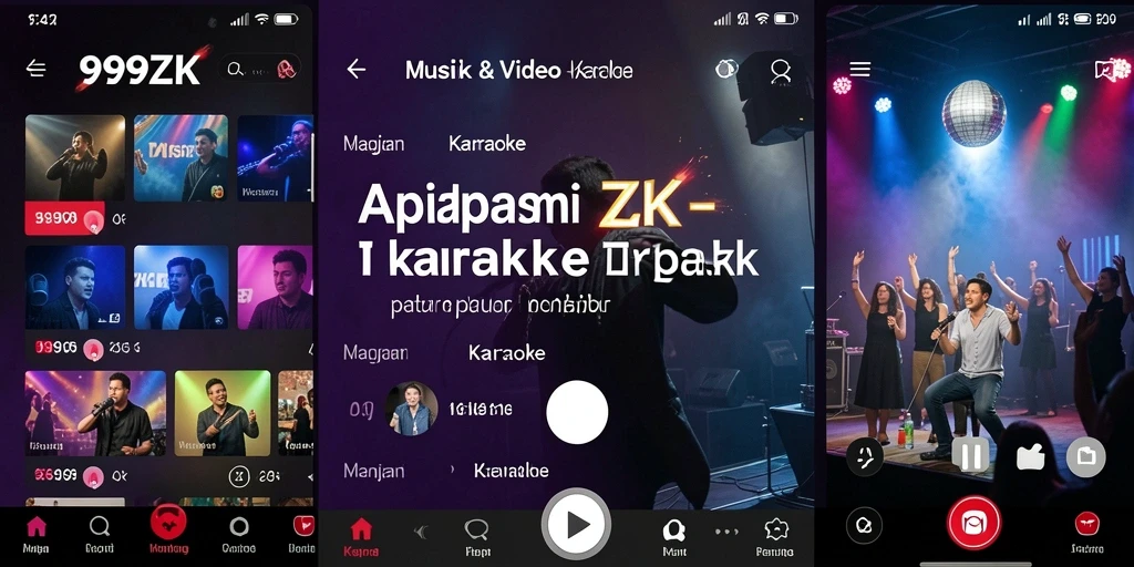 Tampilan antarmuka pengguna 999ZK saat sesi karaoke