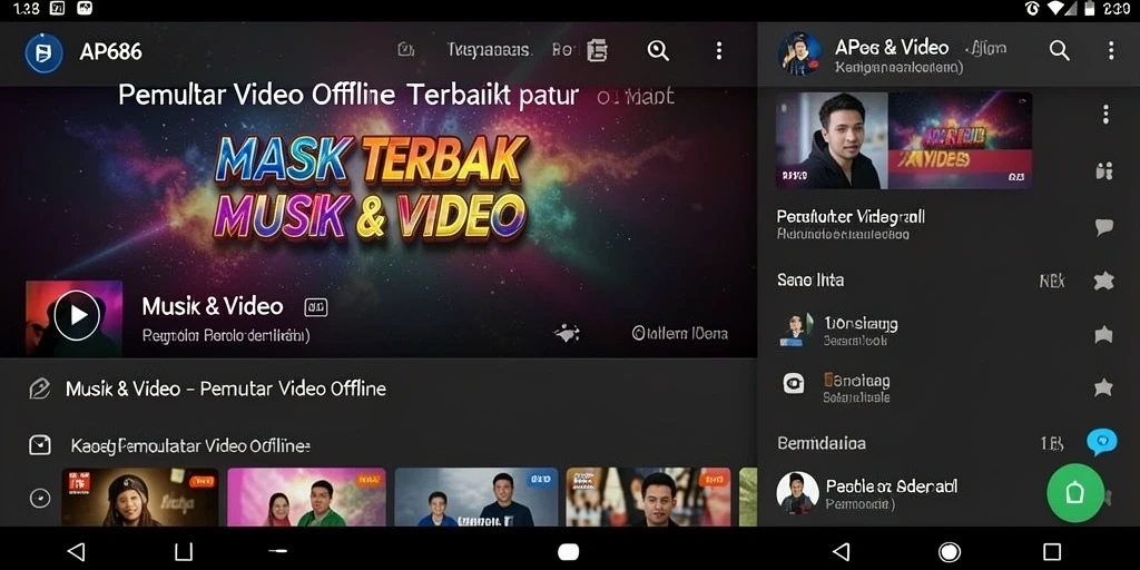 Antarmuka user-friendly dari AP686 untuk pemutar video offline.