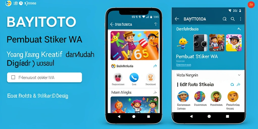 Tampilan aplikasi BAYITOTO untuk membuat stiker WA yang menarik.