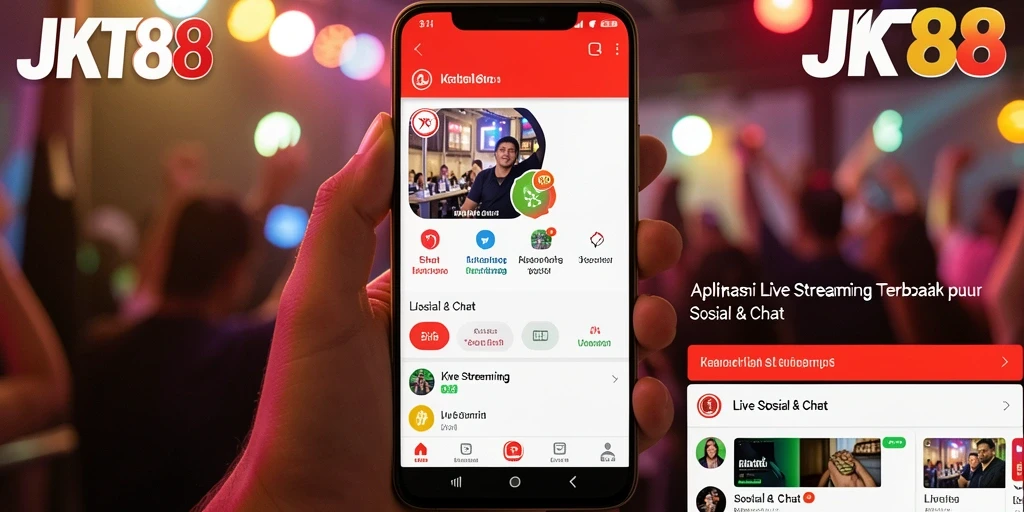 Tampilan antarmuka JKT88 dengan fitur Live Streaming yang menarik.