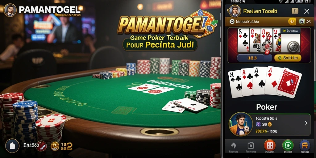 Tampilan antarmuka PAMANTOGEL saat bermain Poker dengan fitur interaktif.
