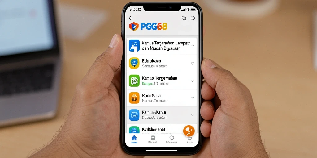 Tampilan antarmuka intuitif PGG68 yang mempermudah penggunaan Kamus Terjemahan.