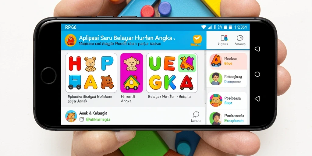 Antarmuka RP66 yang interaktif untuk belajar huruf dan angka.