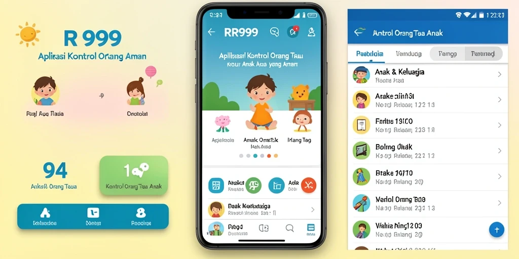 Tampilan antarmuka aplikasi RR999 yang ramah pengguna untuk kontrol orang tua.