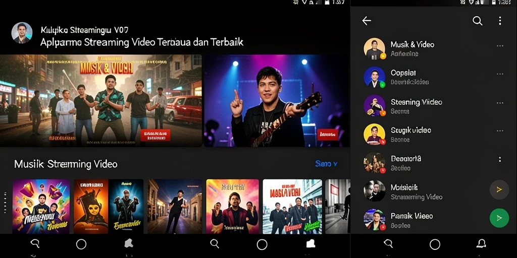 Antarmuka V07 menampilkan berbagai pilihan streaming video berkualitas tinggi.