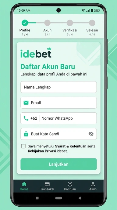 Daftar Akun Baru idebet Mudah dan Cepat