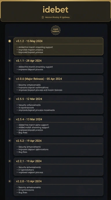 Riwayat Versi Aplikasi Idebet untuk Pengguna Android